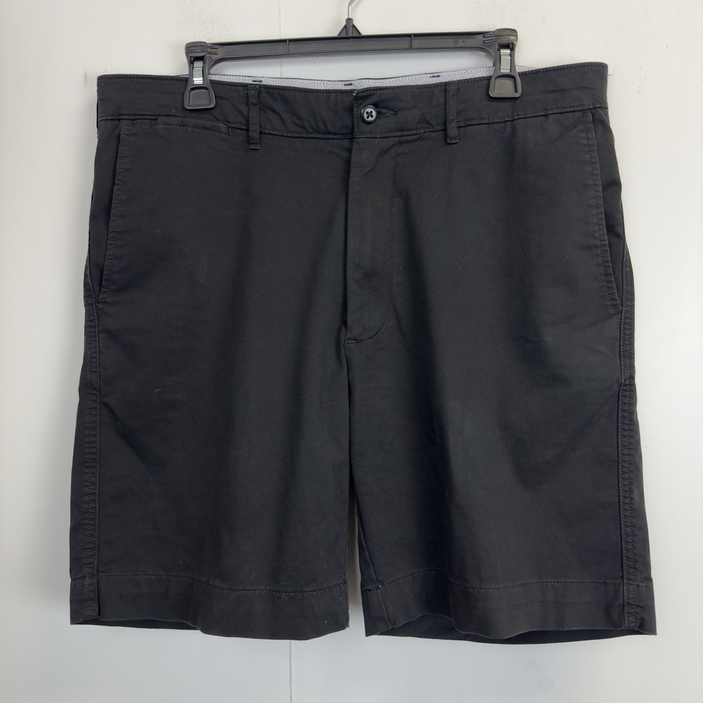 Cremieux Comfort Stretch Black Shorts Mens Size 36 Cotton Blend Twill 9" Inseam